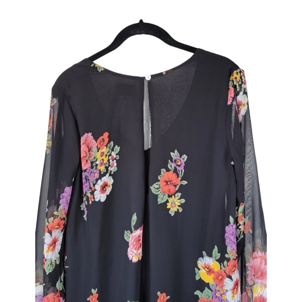 Show Me Your MuMu Small Donna Michelle Tunic Floral Mini Boho Dress Black - Picture 7 of 11